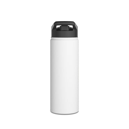 Luxury Fantasy Paddleboarding Stainless Steel Water Bottle featuring a sleek white exterior and black twist-on lid, designed for durability and style.