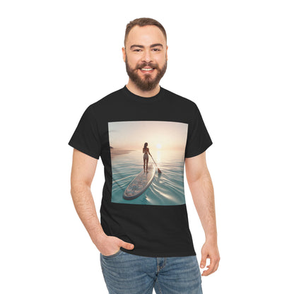 Dazzling Dreams Paddle Board T-Shirt, crafted for nature fans, highlights exquisite comfort and style in a unique paddleboarding design by Dazzling Dreams Studio.