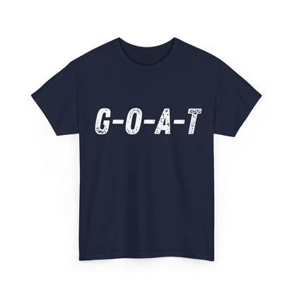 Greatest of All Time GOAT Graphic T-Shirt Urban Unisex Cotton Tee in navy blue, displaying a refined G-O-A-T print that accentuates luxury in everyday wear.