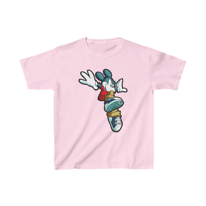 Unisex Kids Mickey Mouse Cotton T Shirt Tee in pink, displaying a charming design of Mickey Mouse, perfect for young fashion enthusiasts.