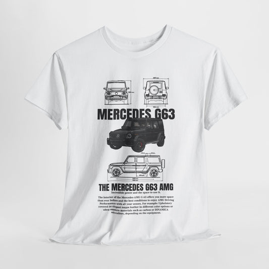 Unisex Men's T-Shirt Featuring Technical Drawing of Mercedes-AMG G63 Design