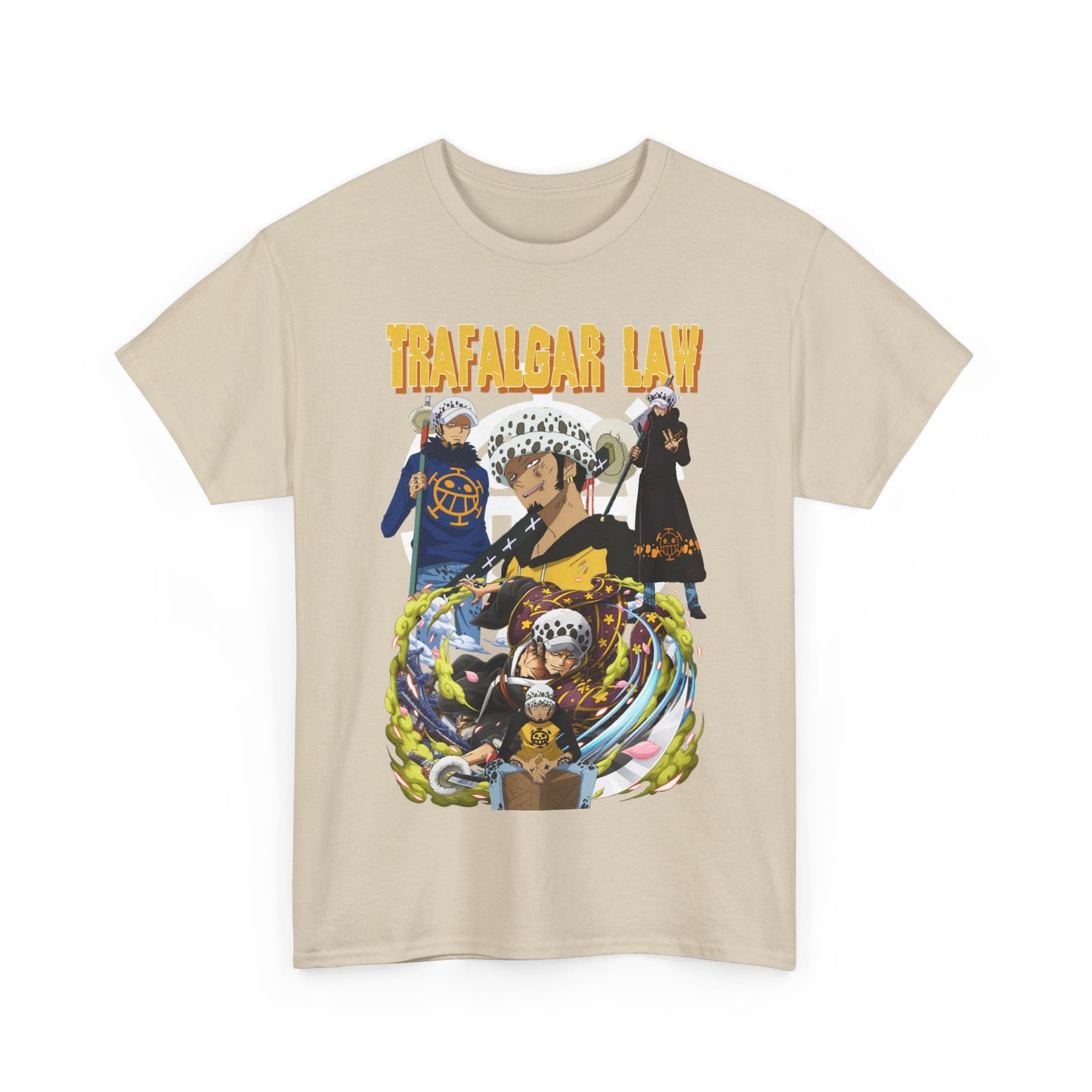 Elevate your style with the Trafalgar Law Men's T-Shirt, featuring a stunning graphic design of the beloved anime character from One Piece, perfect for discerning fans.