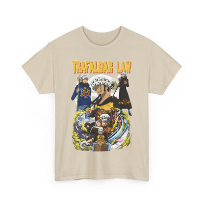 Elevate your style with the Trafalgar Law Men's T-Shirt, featuring a stunning graphic design of the beloved anime character from One Piece, perfect for discerning fans.