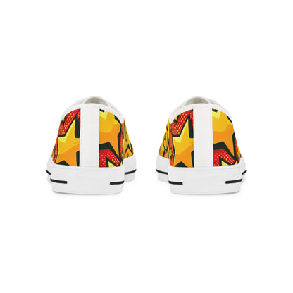 Close-up of Zara Boltstrike Men's Lowtop Sneakers showcasing the detailed pop art design and high-quality materials for superior comfort and style.