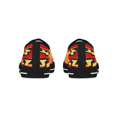 Full view of the trendy Zara Thunderstrike Lowtop Sneakers by Printify, perfectly illustrating the fusion of luxury and pop art style in footwear.