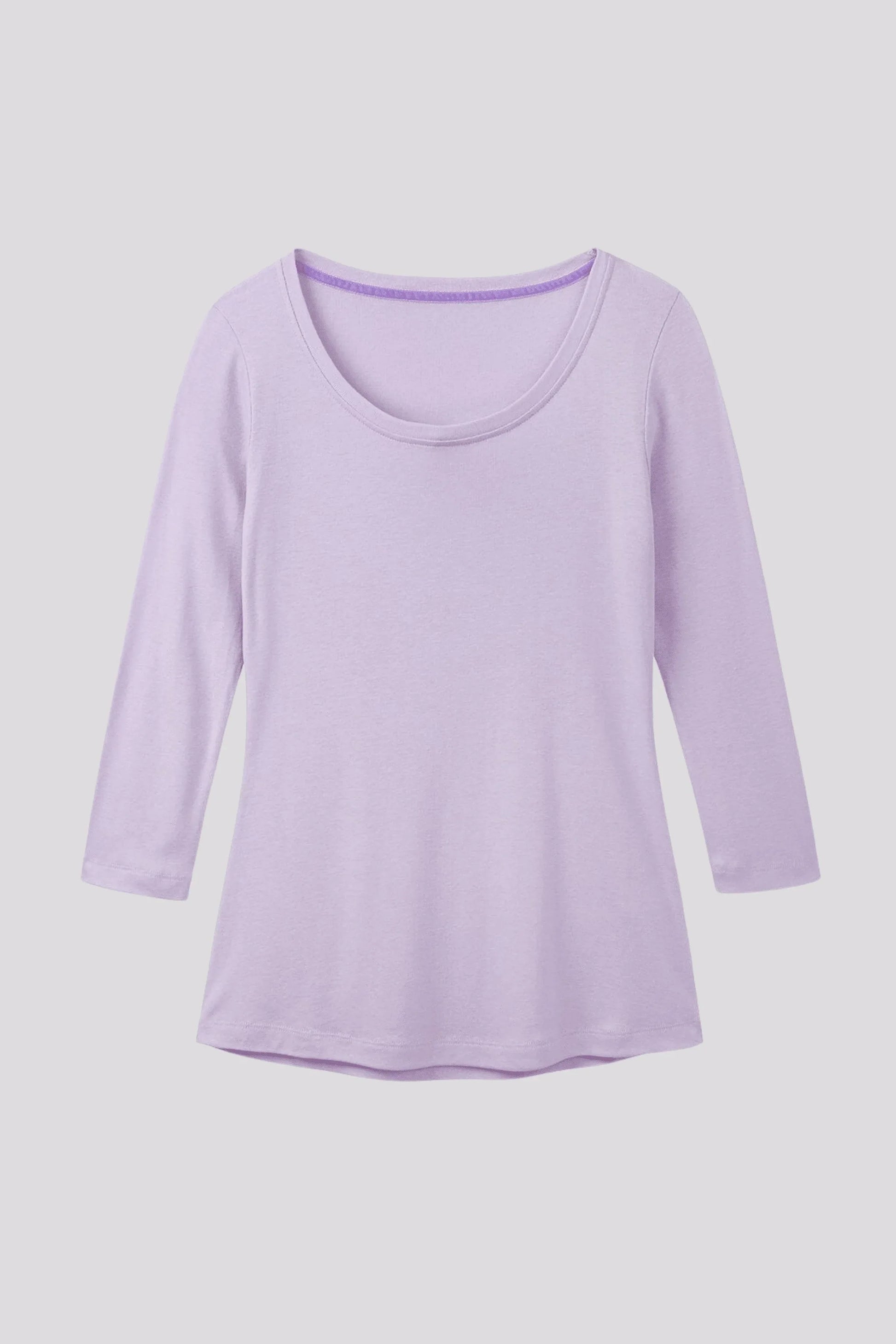Versatile women's scoop neck t-shirt made of cotton-modal blend, reflecting luxury and comfort, suitable for all occasions from casual to formal.