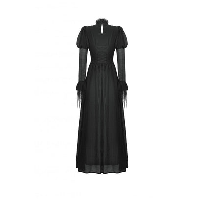 Model wearing the Dark in Love Harlow Gothic Lace Maxi Dress, exuding allure and sophistication perfect for gothic occasions.