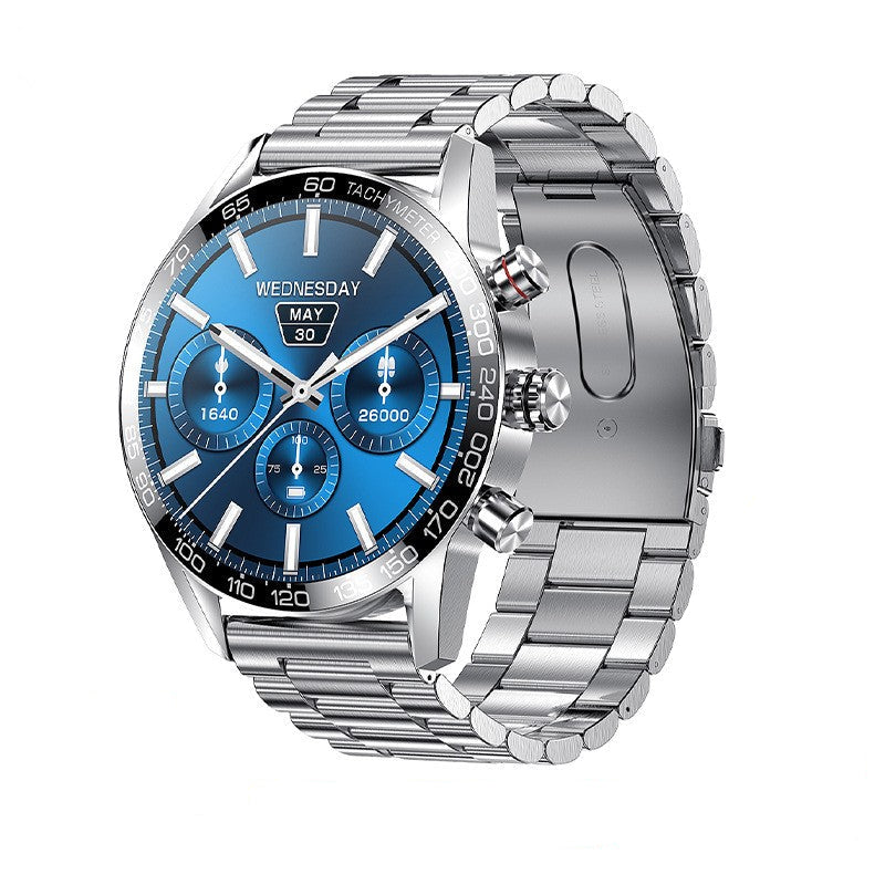 Luxury Men's Bluetooth Smartwatch featuring a sleek 1.3 inch LED screen and stylish wrist strap design.