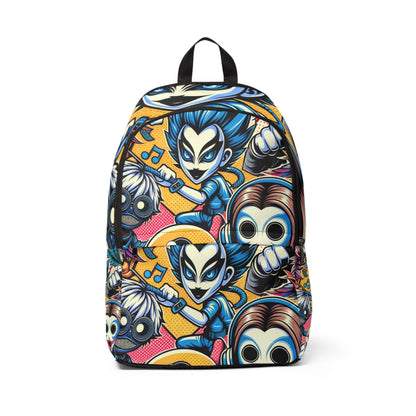 Luxurious Pop Art Backpack by Dazzling Dreams Studio, showcasing vibrant cartoon character designs and bold comic-style motifs, ideal for stylish sophistication and artistic expression.