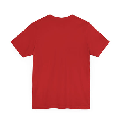 Sabrina Carpenter Inspired Unisex Short Sleeve Tee in stunning red, showcasing a stylish background, perfect for a chic wardrobe.