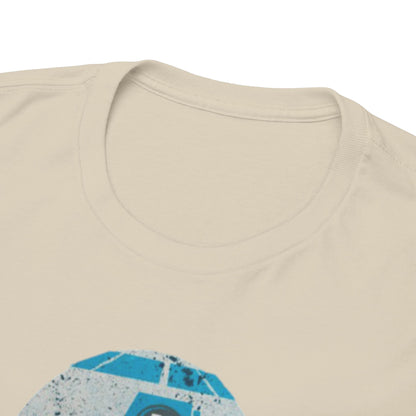 Detail shot of the neckline of the Star Wars R2D2 DAD Graphic T-Shirt, showcasing premium fabric quality and design features.