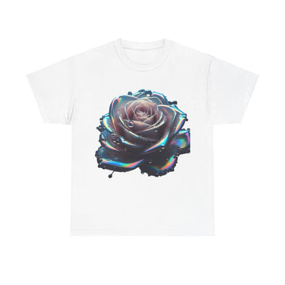 Ethereal Rose Tee Unisex Graphic T-Shirt featuring a stunning iridescent rose design, crafted from soft cotton for ultimate comfort.