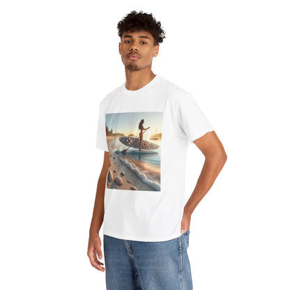 A stylish and breathable Delightfull Paddle Board T-Shirt by Dazzling Dreams Studio, perfect for transitioning from water sports to everyday leisure.