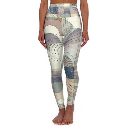 Stylish Abstract Pastel Leggings showcasing a vibrant blend of soft pastel shades by Dazzling Dreams Studio, perfect for modern fashion enthusiasts.