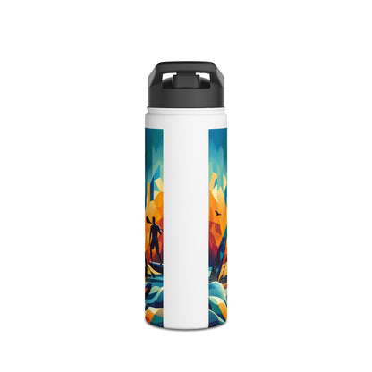 Fantasy Paddleboarding Stainless Steel Water Bottle featuring a sleek design with striking graphics, ideal for stylish hydration on the go.