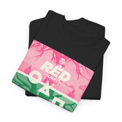 Stylish Squid Game Unisex T-Shirt in black, featuring the 'RED LIGHT' and 'GREEN LIGHT' design, perfect for fans and fashion enthusiasts.