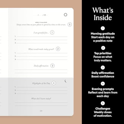 Intelligent Change: The Five Minute Journal - Daily Gratitude Journal for Happiness, Mindfulness, and Reflection - Undated Life Planner (Sunshine Yellow)
