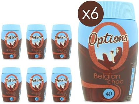 Options Belgian Chocolate Instant Hot Chocolate Drink 395g (6 pack)