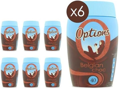 Options Belgian Chocolate Instant Hot Chocolate Drink 395g (6 pack)