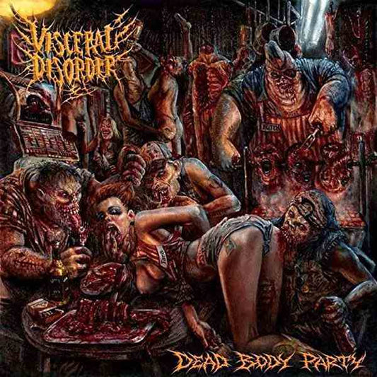 Visceral Disorder Dead Body Party CD cover by Rancid Offal Records, showcasing intricate and dark themed artwork reflecting the genre of Death Metal.