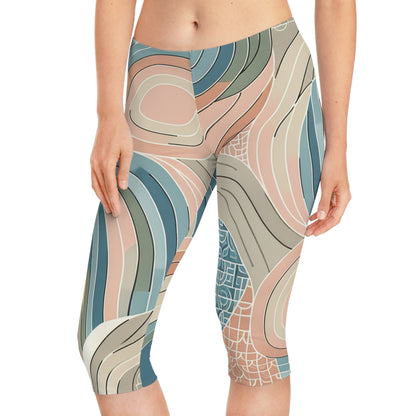 EmpowerFit Elevation Studio Capri Leggings by Dazzling Dreams Studio displayed outdoors, portraying empowerment and confidence in an active lifestyle.