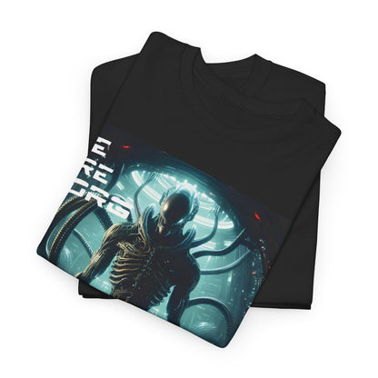 Borg Assimilated Xenomorph Graphic T-Shirt featuring a sleek alien design on high-quality cotton. Elevate your wardrobe with this luxurious urban unisex tee.