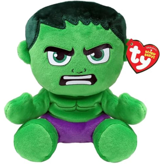 TY Hulk Marvel Avengers Beanie Babies Regular, Licensed Beanie Baby Soft Plush Toy, Collectible Cuddly Stuffed Teddy