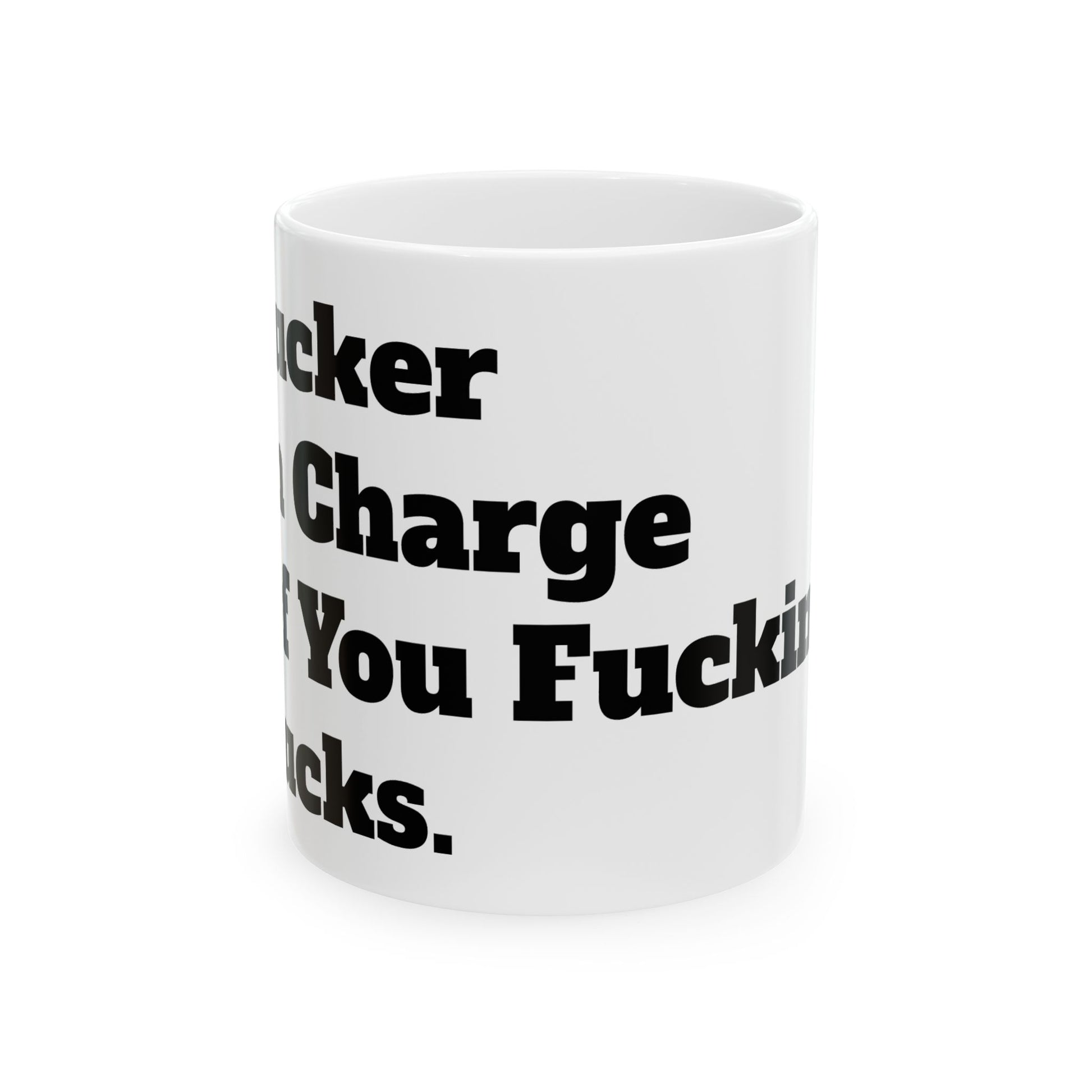 Inappropriate Slogan Ceramic Mug featuring a cheeky F-word design, perfect for adding humour to your morning coffee routine.