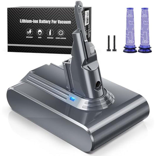 Replacement Battery for Dyson V7 - Keenstone 4600mAh Battery Compatible with Dyson V7 SV11 Animal Fluffy Trigger Motorhead and Total Series Vacuum Cleaner with 2 Filters
