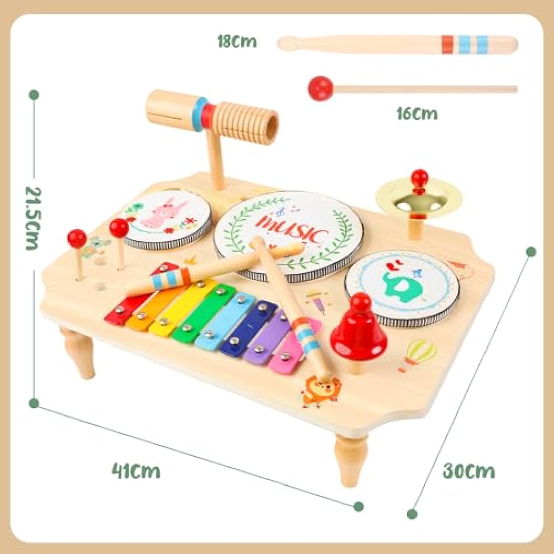 XIAPIA Kids Drum Kit, Baby Drum Musical Instruments Toys for 1 Year Old, Toddler Drum Set with Xylophone for Kids, Percussion Musical Instruments Toys Birthday Gifts for Children Boys and Girls