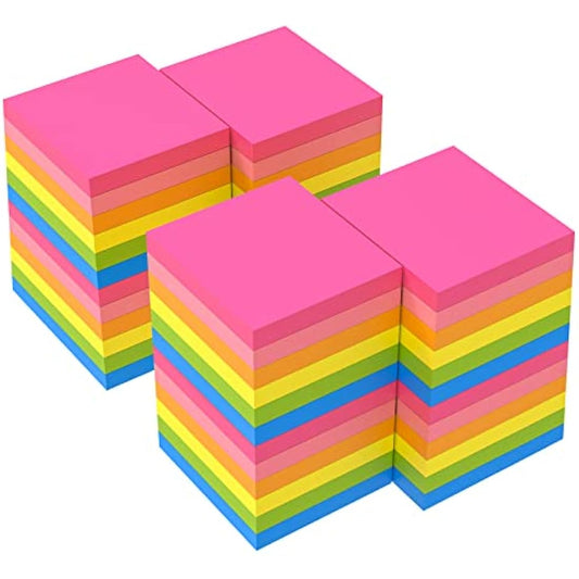 ZCZN 48 Pads Sticky Notes, 76 x 76 mm, 100 Sheets/Pad, 6 Bright Colours Self-Stick Note Pads for Reminders, Value Pack