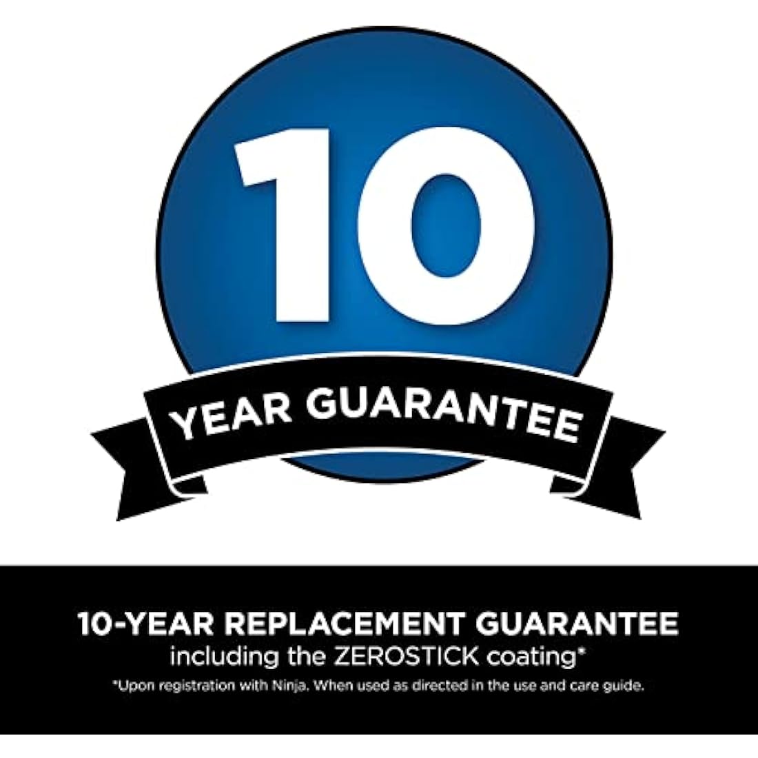 Ninja ZEROSTICK Classic Cookware 20cm Frying Pan, Non-Stick, Long Lasting Aluminium Frying Pan, Induction Compatible, Oven Safe to 180°C, Black, CW50020UK