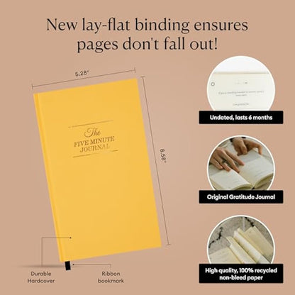 Intelligent Change: The Five Minute Journal - Daily Gratitude Journal for Happiness, Mindfulness, and Reflection - Undated Life Planner (Sunshine Yellow)