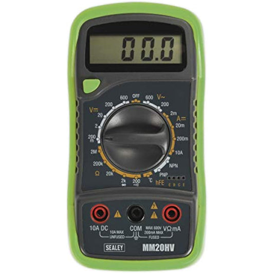 Sealey Mm20Hv Digital Multimeter 8 Function with Thermocouple Hi-Vis