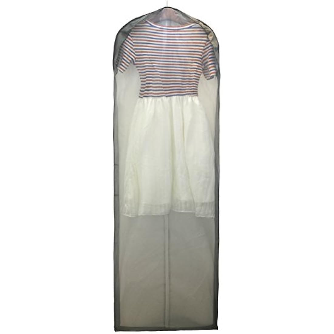 TUKA 71" Breathable Garment Cover High Quality, 180 x 58 cm Wedding Gown Dress Clothes Bag, for Wedding Dress evening dress, suit coat, long clothes. Long Zip. White with Black Cover TKB1005 Black