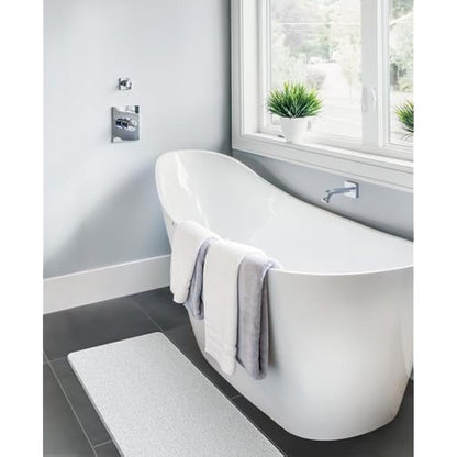 Loofah Mats for Shower, Non Slip Soft Textured Bath, Bathtub Mat with Drain, Phthalate Free, Quick Drying, Soft Comfort Bathroom Mats for Wet Areas (40x100CM, C-White)