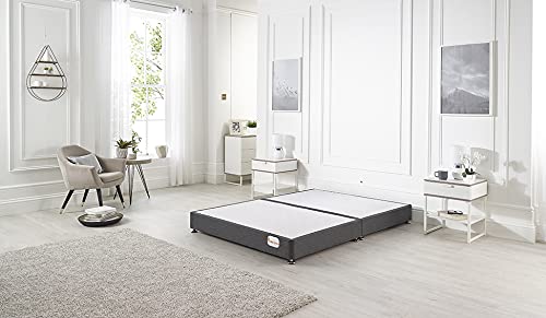 Bed Centre Platform Divan Bed Covered in Luxury Plush, Linen and Tweed Fabric (Coffee Tweed, Small Double 120 x 190cm)