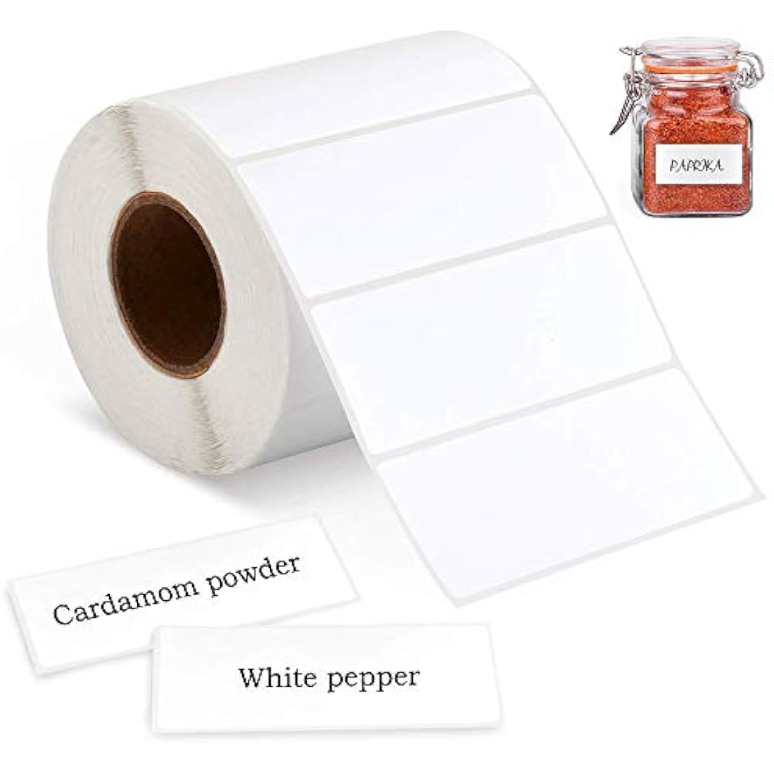 Sticky Labels Roll, Self Adhesive Labels White Sticky Label Blank Label Stickers for Office, Kitchen, Supermarket and Laboratory (1000PCS 90 * 40mm)