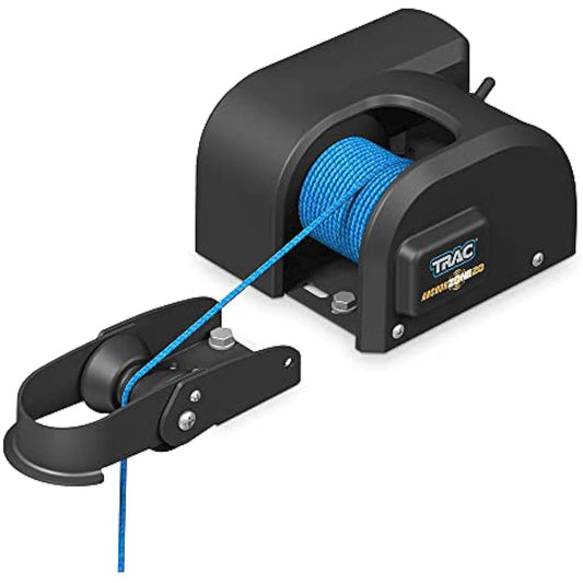 Camco TRAC Outdoors AnchorZone 20 Electric Anchor Winch | Features a High-Efficiency 12-Volt DC All-Steel Gear Motor, 100-Feet of Pre-Wound Braided Rope, and has a Max Capacity of 20lbs (69000)