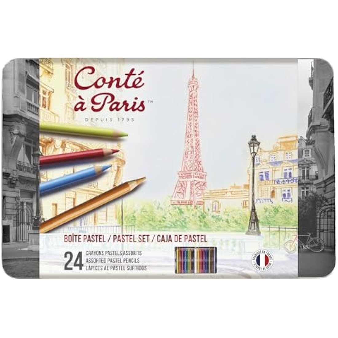 Conte a paris pastel pencil set - assorted ,black/green/g...