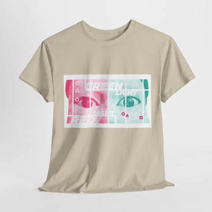 Luxury Squid Game Unisex Men´s Women´s Graphic Cotton Funny T Shirt with vibrant 'Green Light Red Light' design, ideal for stylish urban wear.