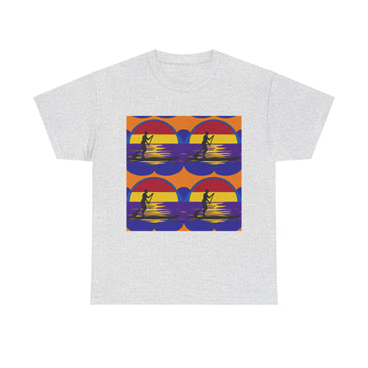 Contemporary fit of the Delightful Paddle Board T-Shirt from Dazzling Dreams Studio, designed to flatter every body type while representing a love for paddleboarding.