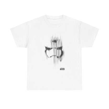 Elegant Star Wars Stormtrooper Glitch Effect T-Shirt featured in a clean design, showcasing a stylish graphic tee ideal for sci-fi enthusiasts.