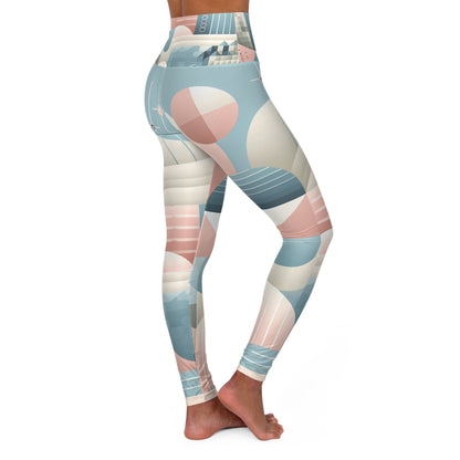 Fashionable outfit featuring FlexFit Revolution Pastel Geometric Leggings by Dazzling Dreams Studio styled with a sleek top, demonstrating their versatility for modern chic looks.