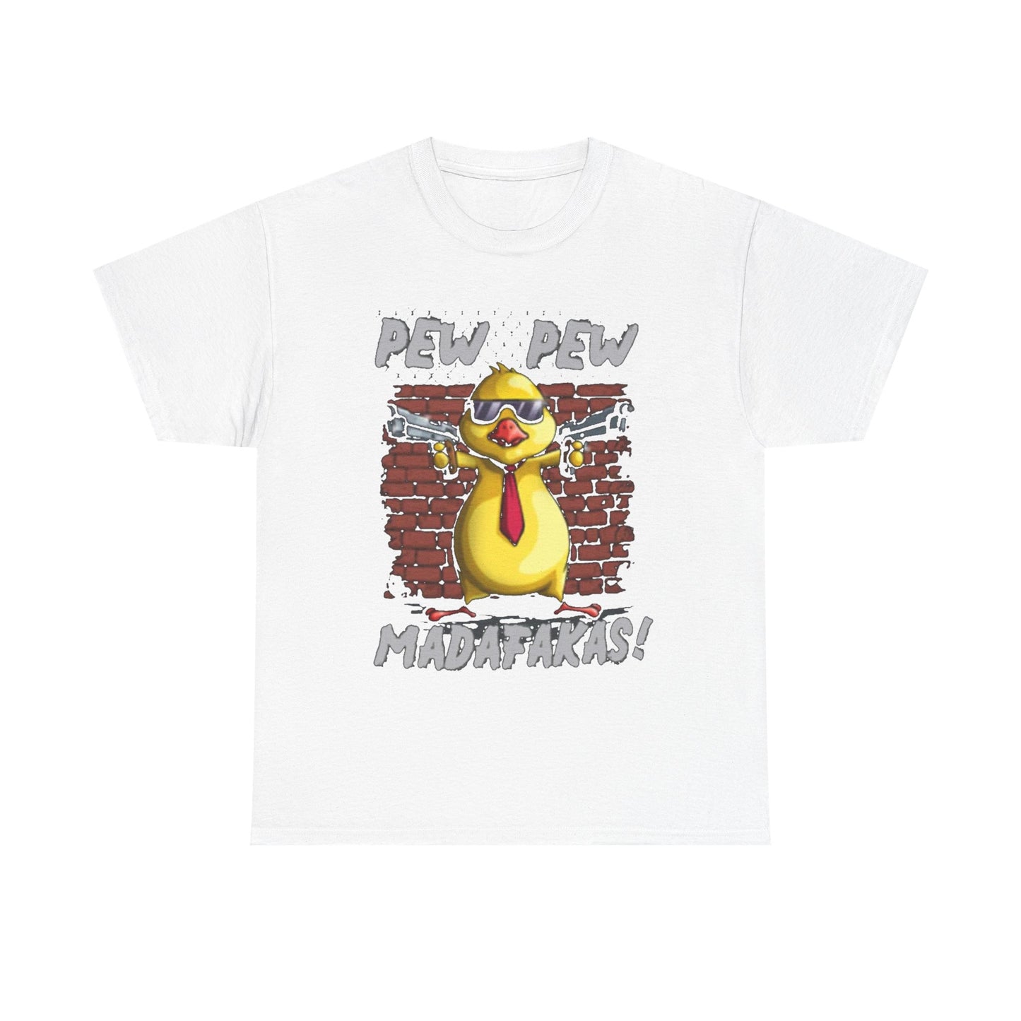 FUNNY CHICKEN PEW PEW MADAFAKAS GANGSTER T-SHIRT FOR MEN VINTAGE GRAPHIC DESIGN