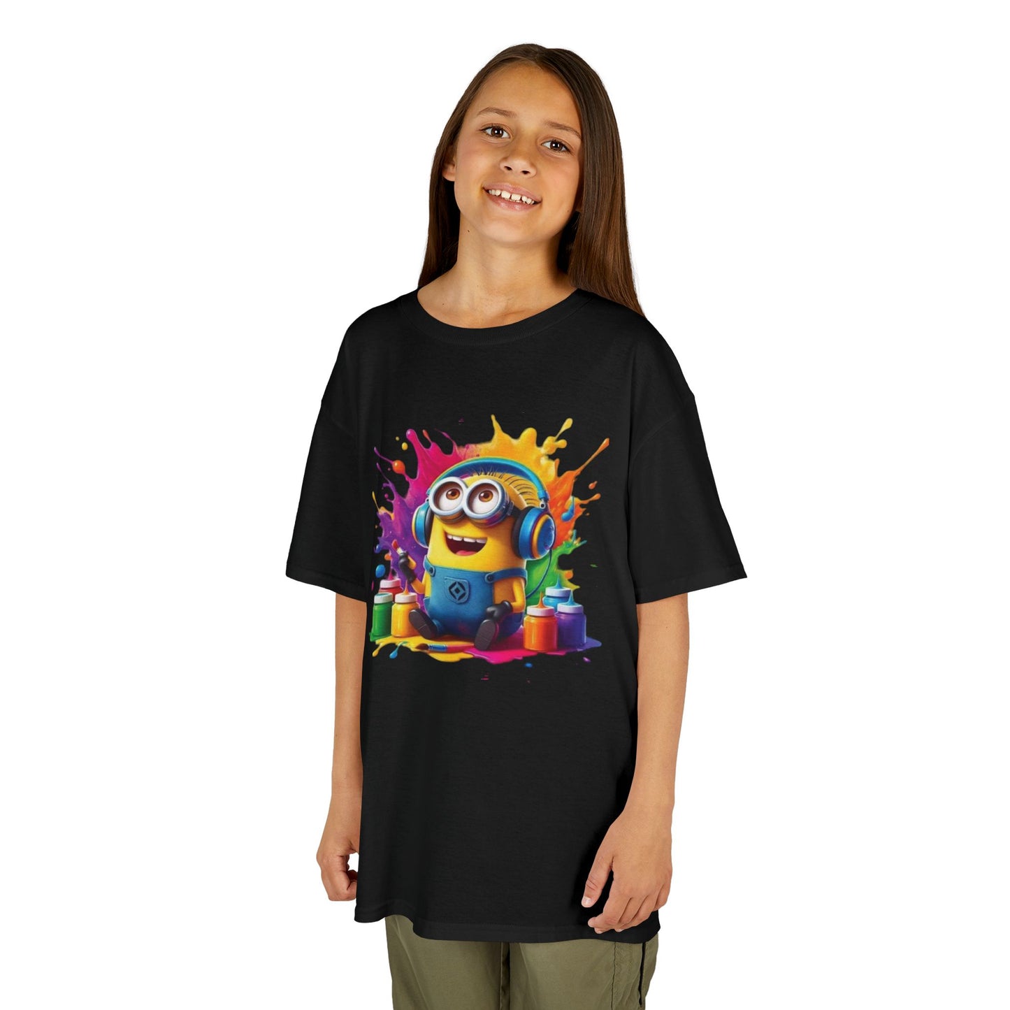 Minion T-Shirt - Paint Splatter Cartoon Art Kids Tee Childs Boys Girls Unisex