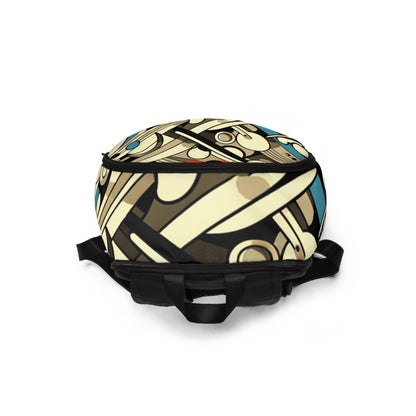 Fashion-forward individuals wearing the Contemporary Art-Inspired Backpack by Dazzling Dreams Studio, embodying luxury and artistic expression.