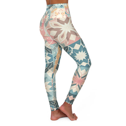 Dazzling Dreams Studio’s EmpowerFit Utopia Pastel Leggings, stylishly displayed to emphasise their vibrant pastel colours and dynamic design for a trendy lifestyle.