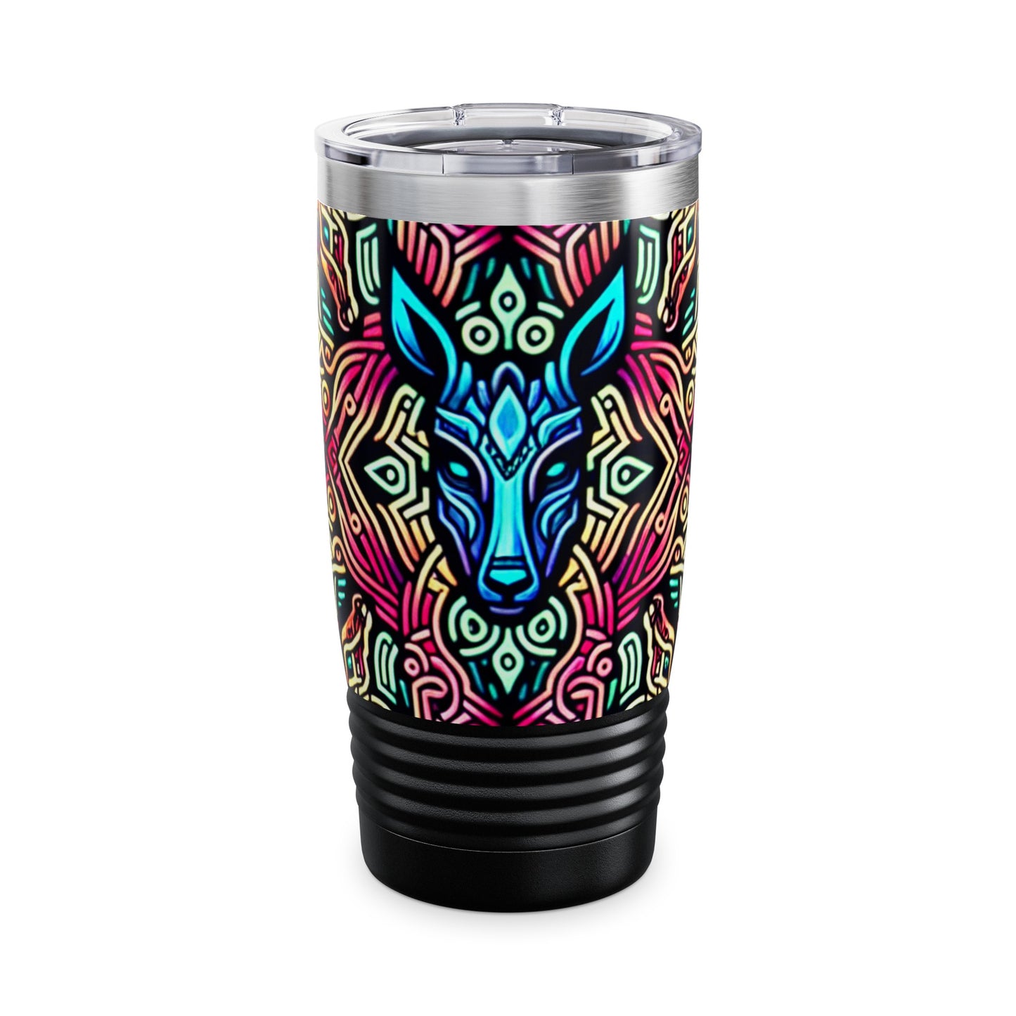 Vibrant Neon Illuminations - 20 oz Drinks Tumbler Travel Flask