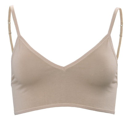 Stylish flat lay of the complete luxury organic cotton bralette set, highlighting its eco-friendly fabric and chic design, ideal for the modern woman.